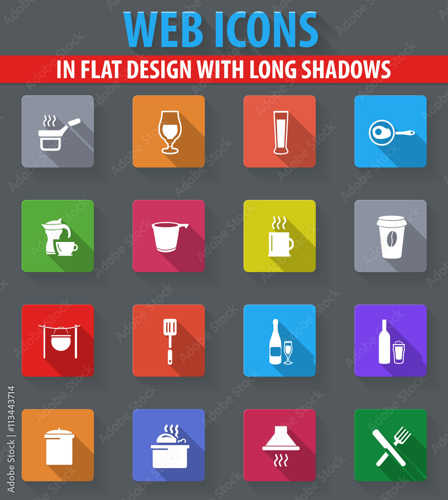 Food and kitchen icons set Food and kitchen icons set