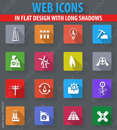 Oil industry icons set