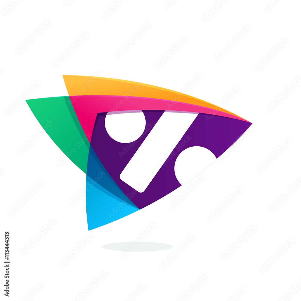 Sale logo in triangle intersection icon. Sale logo in triangle intersection icon.