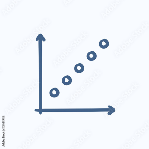 Growth graph sketch icon.