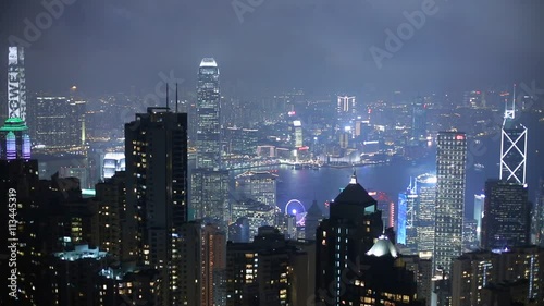 Wallpaper Mural Panning shot of Hong Kong skyline. View from Victoria Peak. Torontodigital.ca