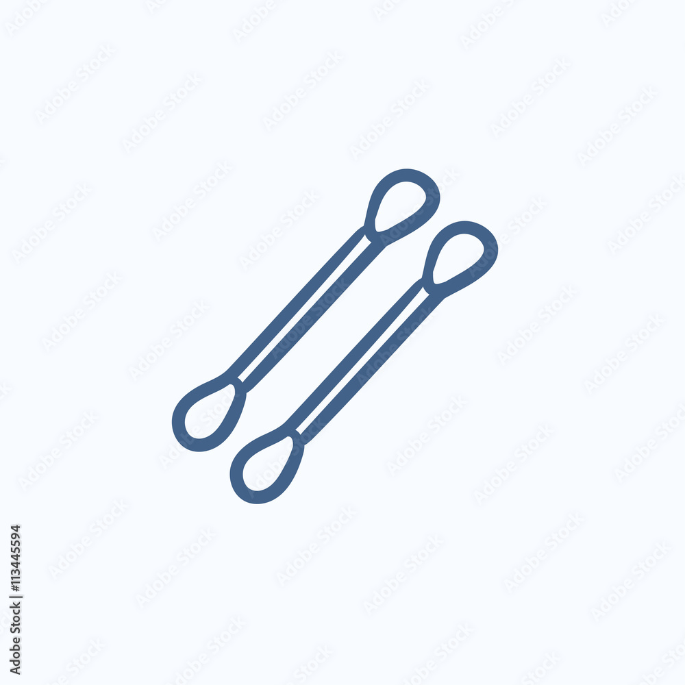 Cotton buds sketch icon. Cotton buds sketch icon.