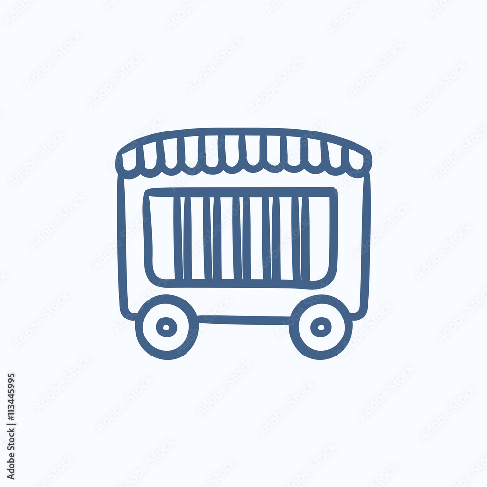 Circus wagon sketch icon. Circus wagon sketch icon.