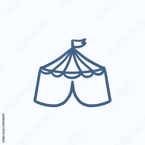 Circus tent sketch icon.