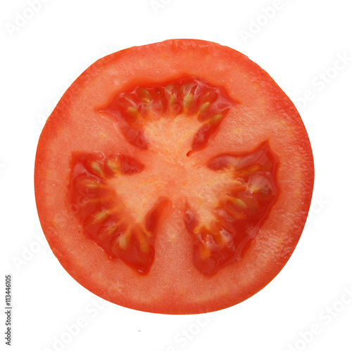 ISOLATED FRESH TOMATO ON WHITE BACKGROUND (CUT) photo