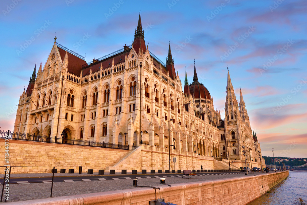 The picturesque landscape of the Parliament in Budapest, Hungary
