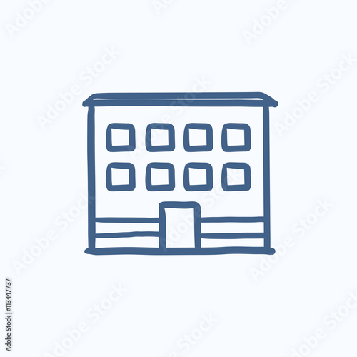 Office building sketch icon.