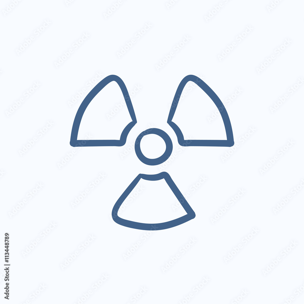 Ionizing radiation sign sketch icon. Ionizing radiation sign sketch icon.