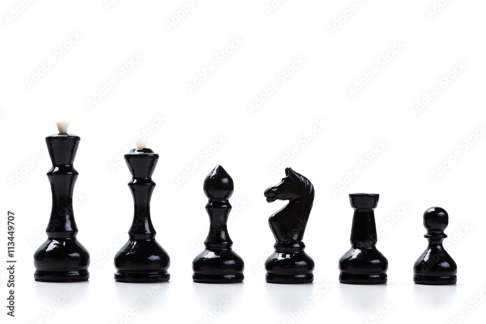 Chess game or chess pieces with white background Chess game or chess pieces with white background