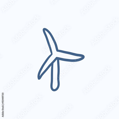 Windmill sketch icon.