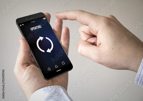  touchscreen smartphone with updating on the screen