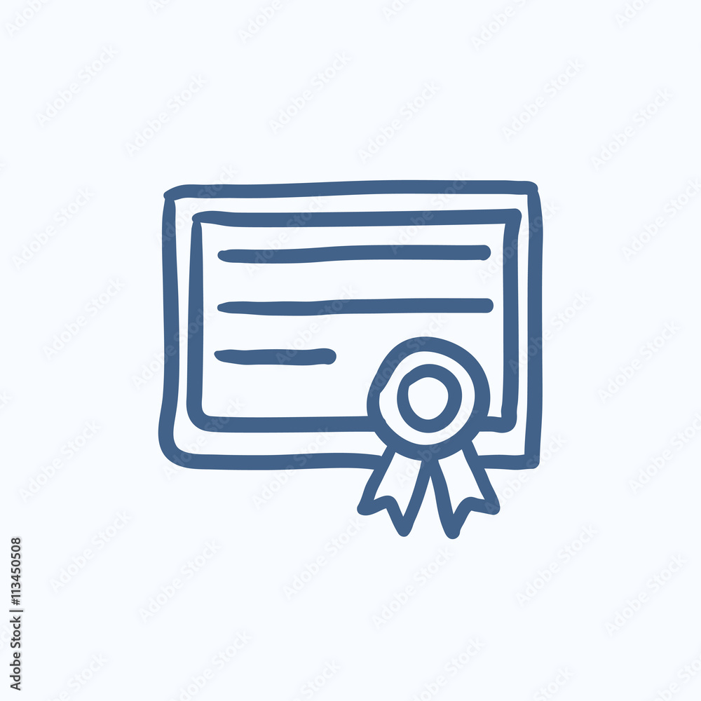 Certificate sketch icon. Certificate sketch icon.