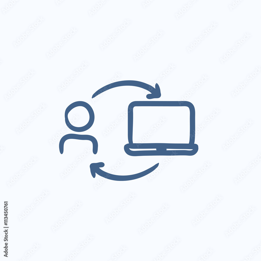 Online education sketch icon. Online education sketch icon.
