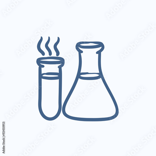 Laboratory equipment sketch icon.