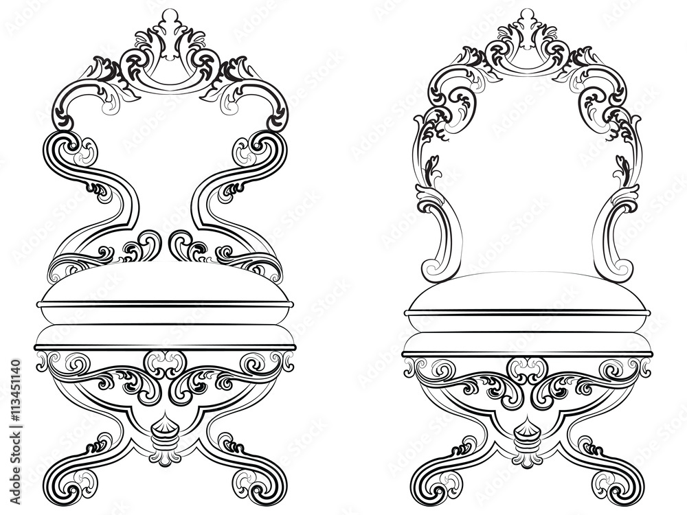 Fabulous rich baroque rococo chair Royalty Free Vector Image