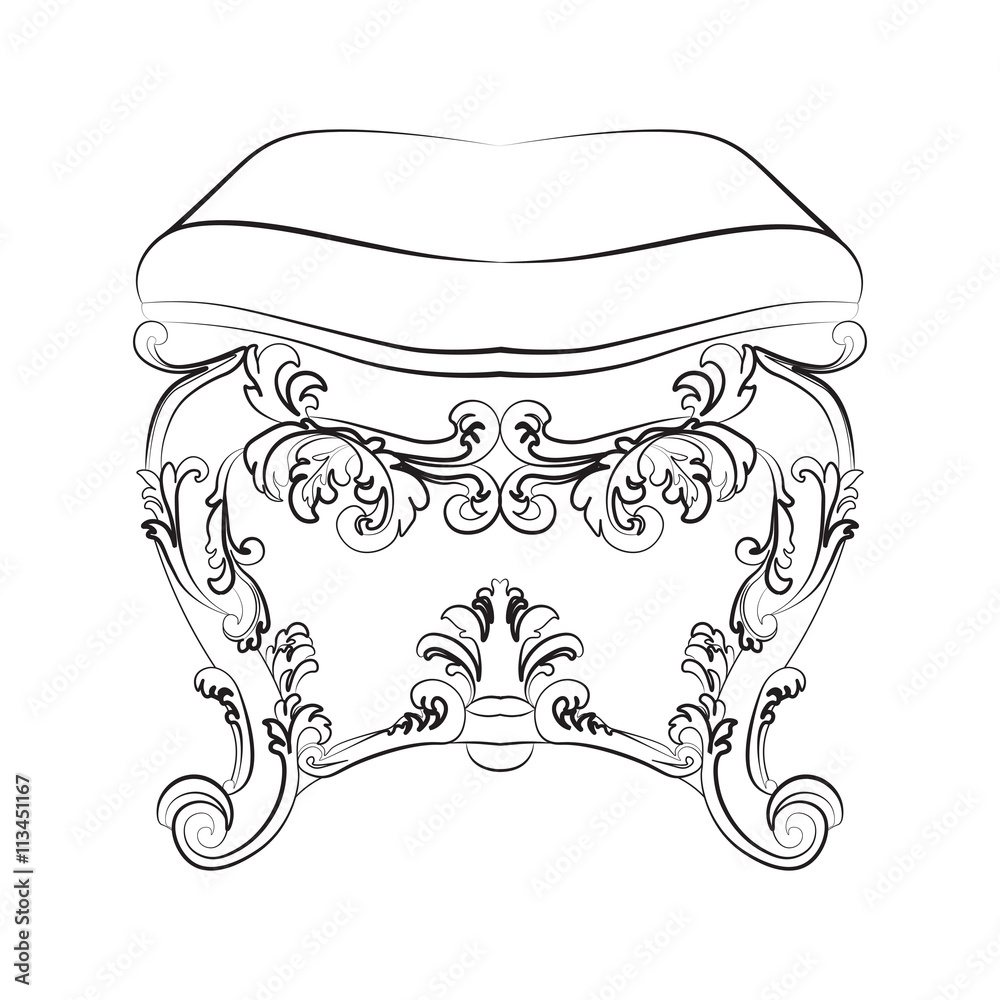 Baroque Style Furniture Set Stock Vector - Illustration of collection,  decor: 73531070