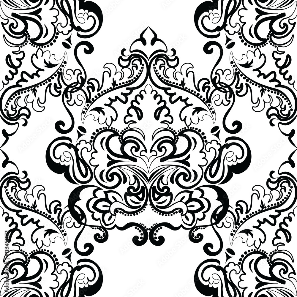 Vector floral lace pattern in Oriental style. Ornamental lace pattern for wedding invitations, greeting cards, wallpaper, backgrounds, fabrics, textile. Traditional decor. Black color Vector floral lace pattern in Oriental style. Ornamental lace pattern for wedding invitations, greeting cards, wallpaper, backgrounds, fabrics, textile. Traditional decor. Black color