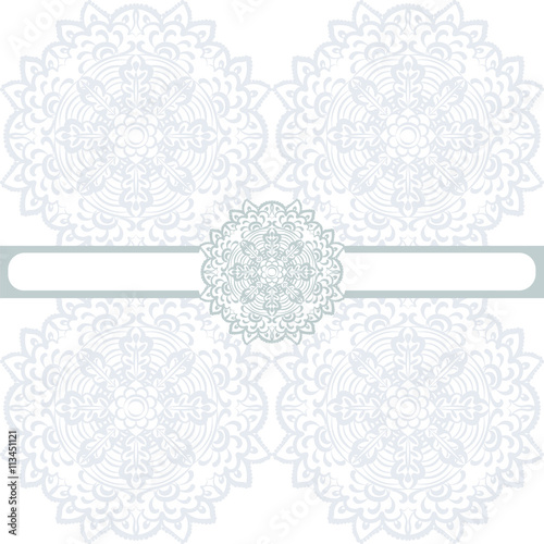 Vector floral round border ornament in Eastern style. Ornamental lace pattern...