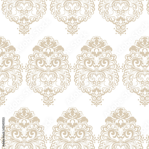 Vector lace floral element in Eastern Imperial style. Ornamental lace pattern for wedding invitations and greeting cards, wallpapers, backgrounds, fabrics, textile. Traditional decor. Gold