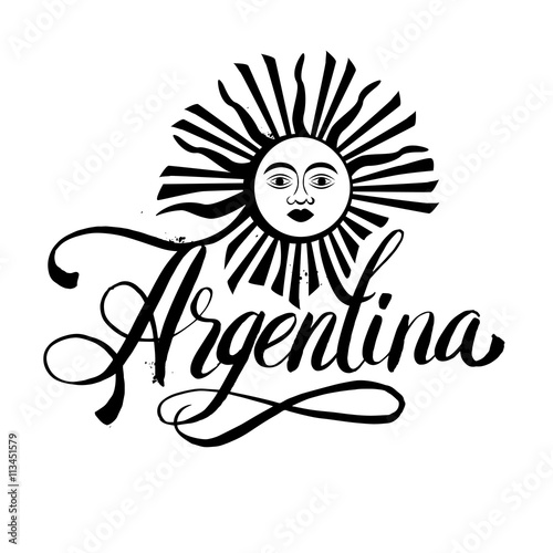 Argentina vintage card - poster vector illustration, argentina flag colors, grunge effects can be easily removed