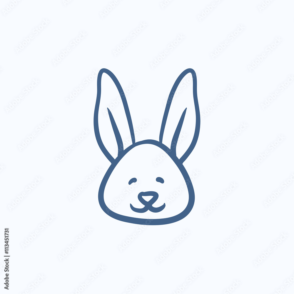 Fototapeta premium Easter bunny sketch icon.