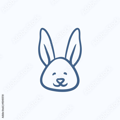 Easter bunny sketch icon.