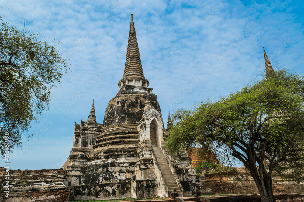 The Ancient Royal Palace in Ayutthaya of Thailand