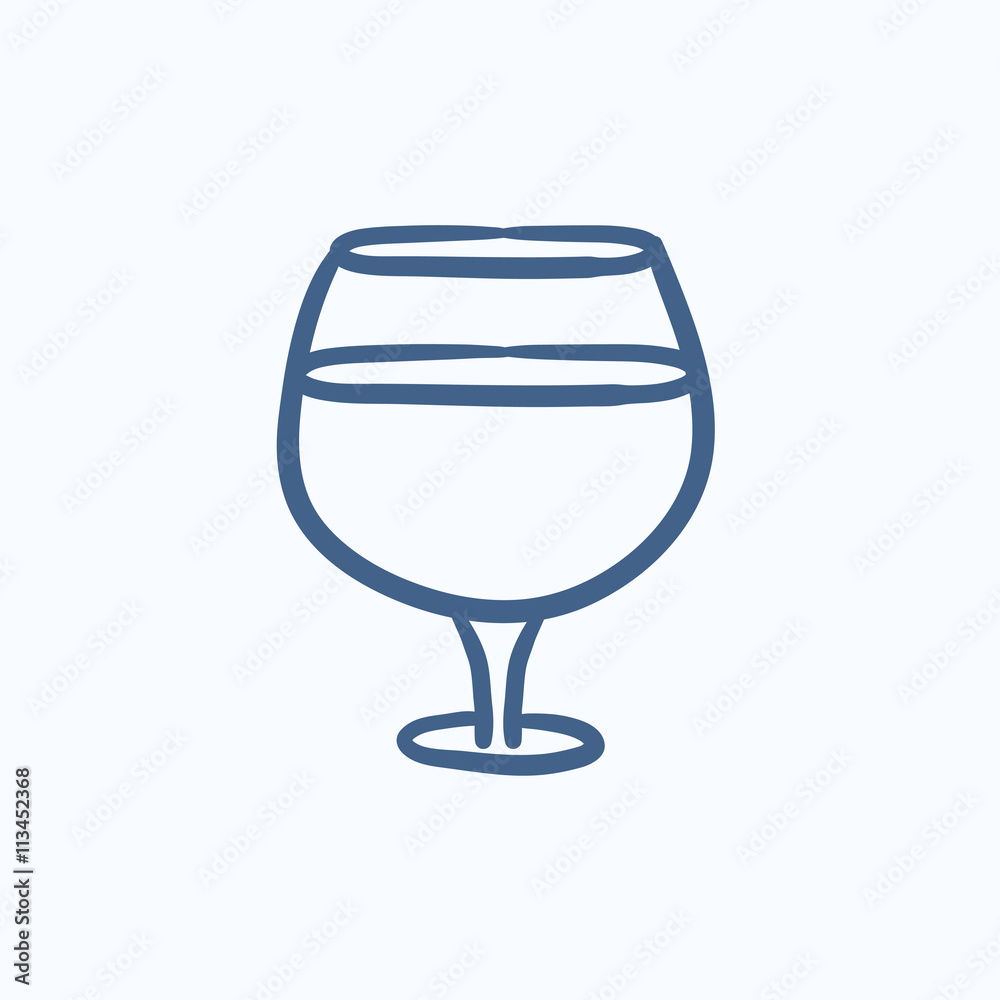 Glass of wine sketch icon. Glass of wine sketch icon.