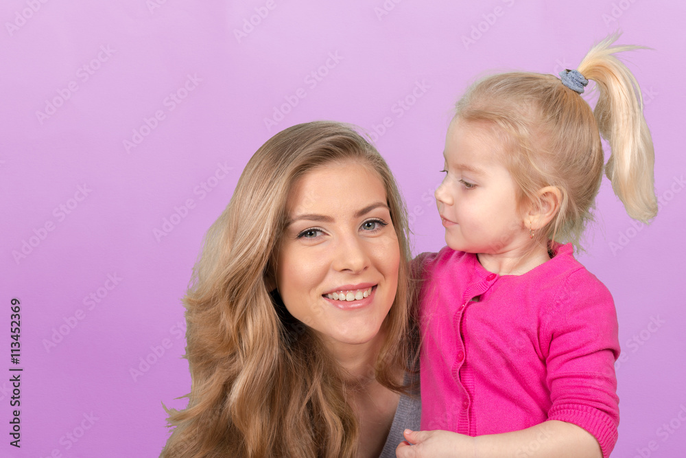 Mother and daughter, isolated Mother and daughter, isolated