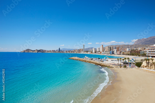 Fototapeta Naklejka Na Ścianę i Meble -  Benidorm Poniente beach in Alicante Spain