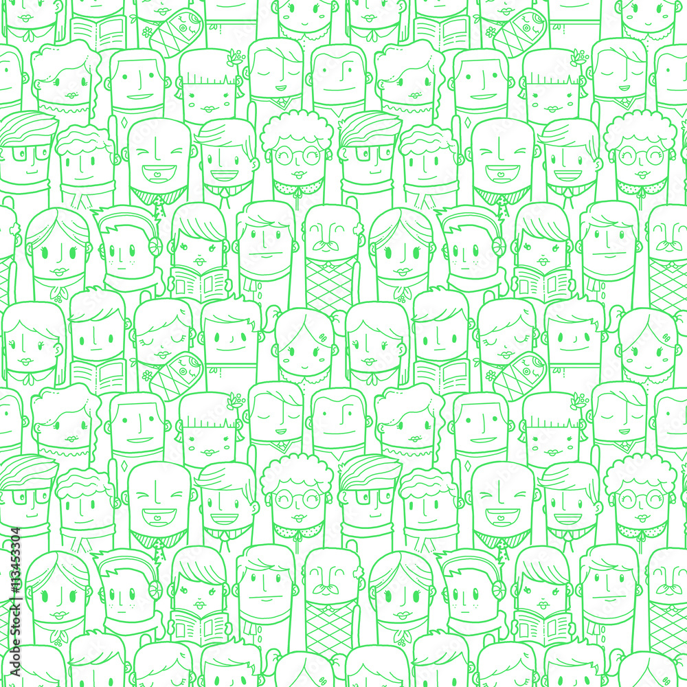 Obraz premium Seamless people pattern