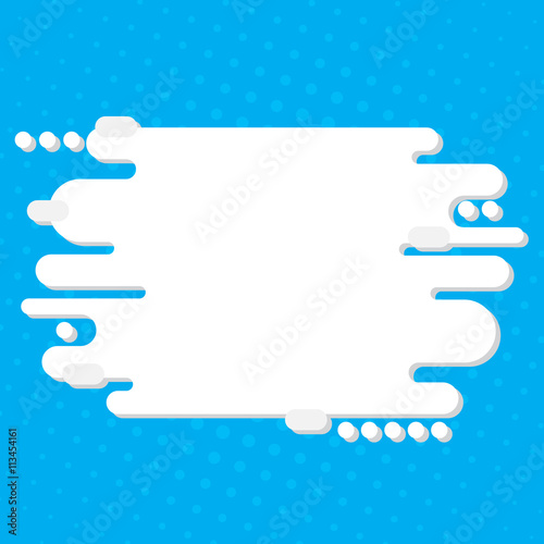 Cloud for the text in a flat design. The stock vector. Universal application. Field to insert text and message. Minimum design. Simple template. Blank cloud