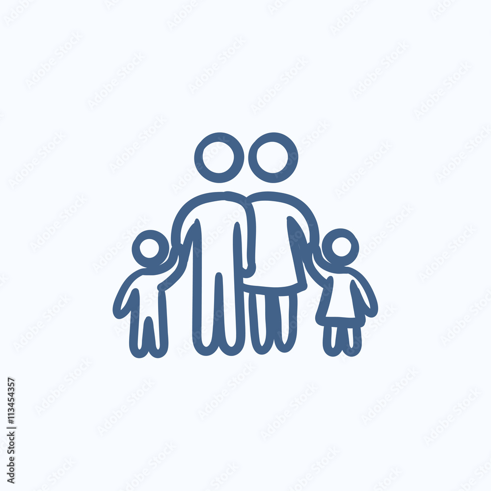 Family sketch icon. Family sketch icon.