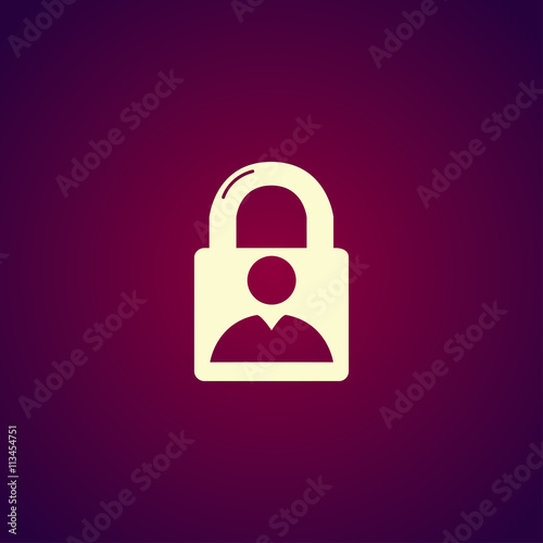 lock icon. Flat design style.