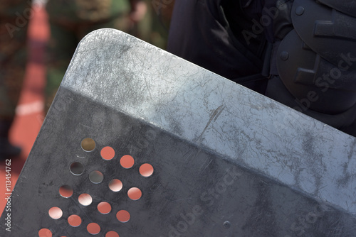 Special police unit means - shield closeup