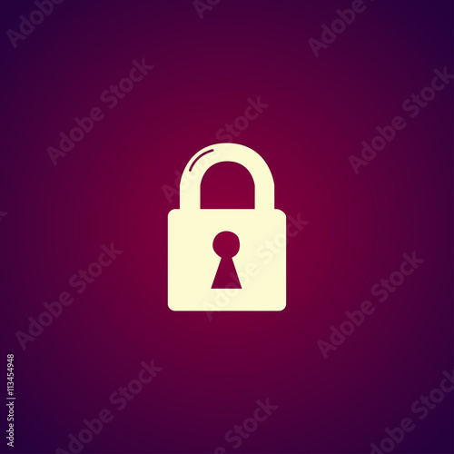 lock icon. Flat design style.