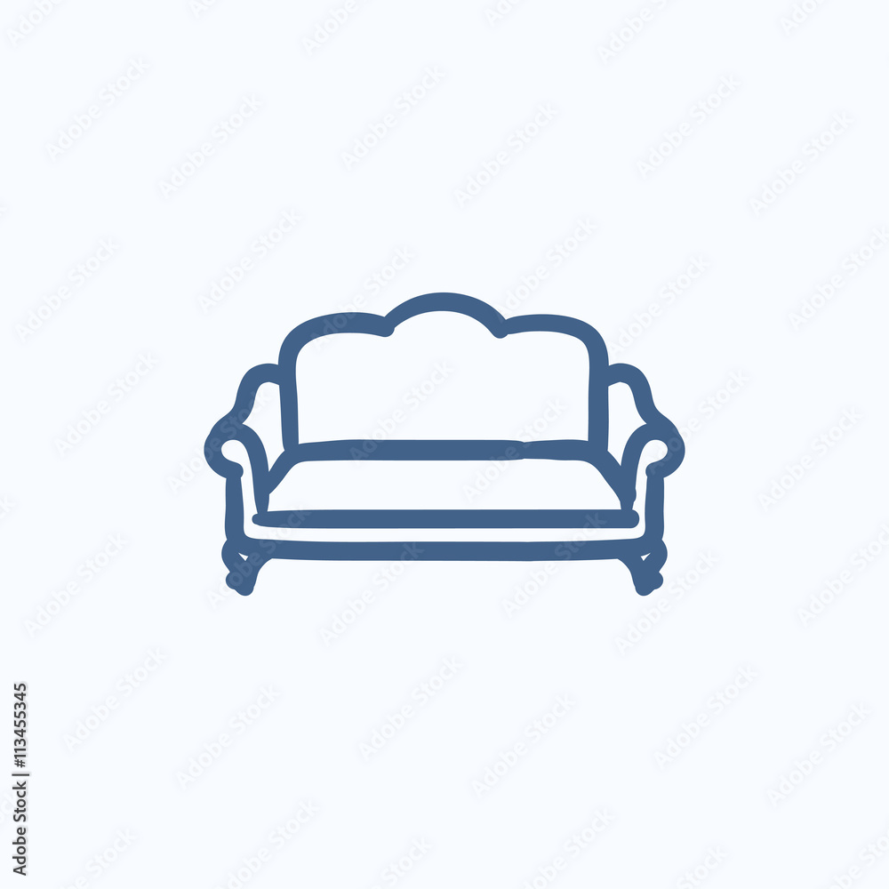 Sofa sketch icon.