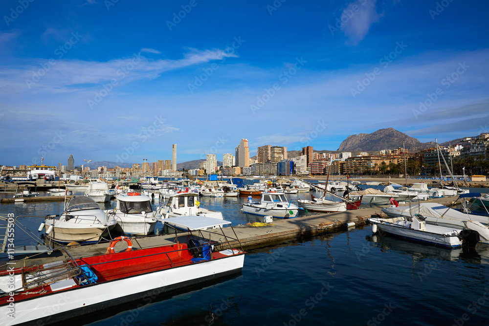 Benidorm Marina port in Alicante of Spain