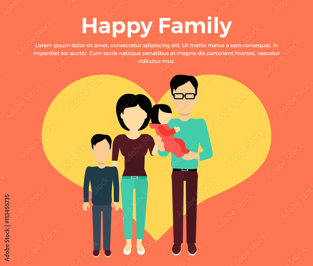 Happy Family Concept Banner Design Happy Family Concept Banner Design
