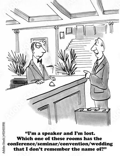 Business cartoon about a lost speaker. photo