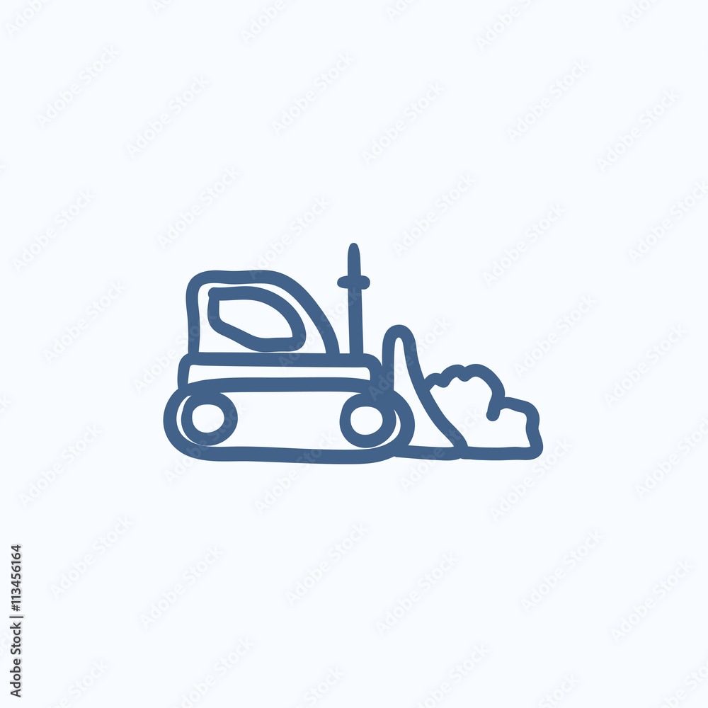 Bulldozer sketch icon.