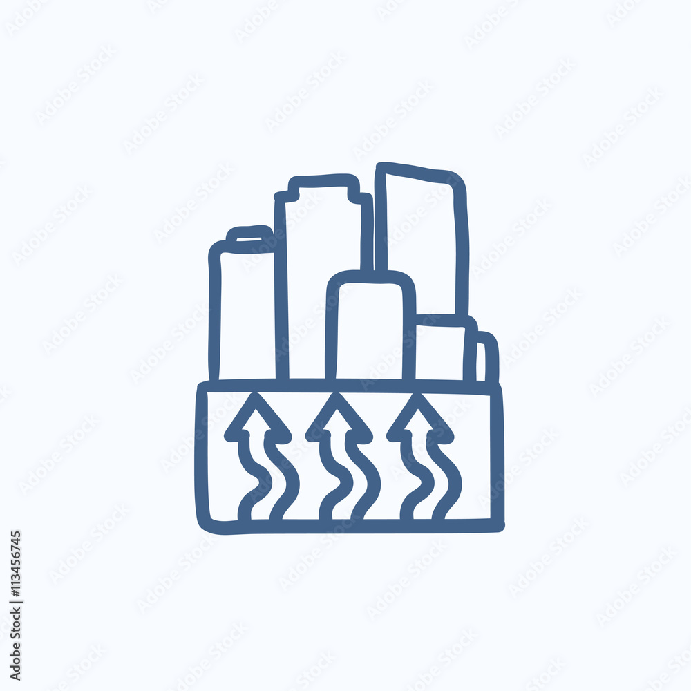 Obraz premium Factory sketch icon.