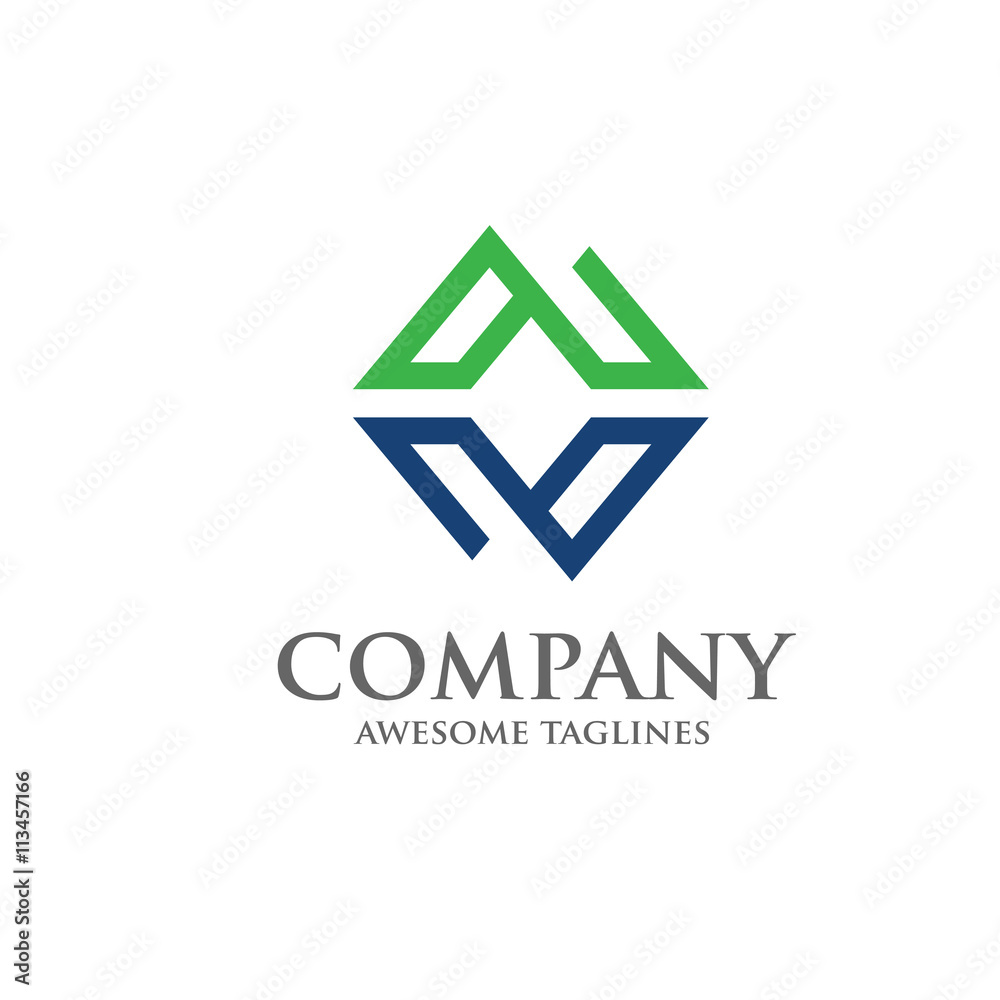 abstract square logo vector, tech square icon