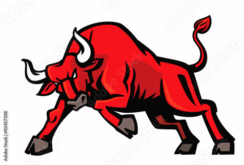 vector charging bull