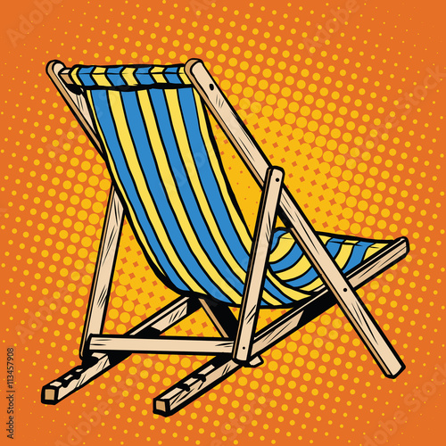 deck chair striped blue beach lounger