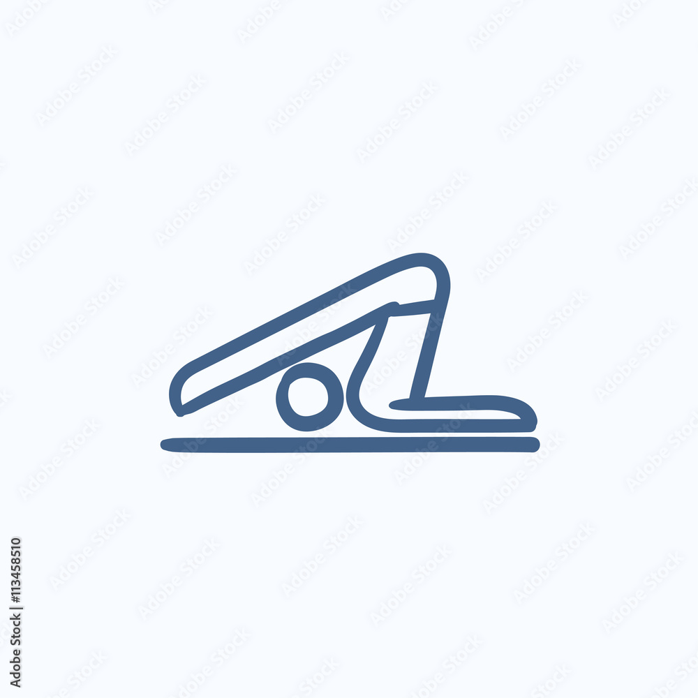 Man practicing yoga sketch icon. Man practicing yoga sketch icon.