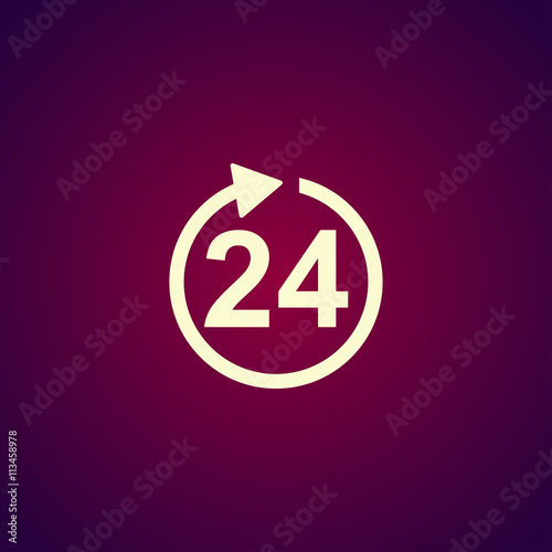 clock hours icon. Flat vector icon