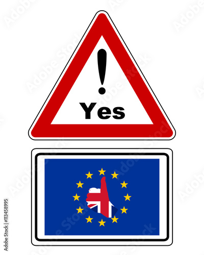 Warnschild mit Ausrufezeichen und Zusatzinformation