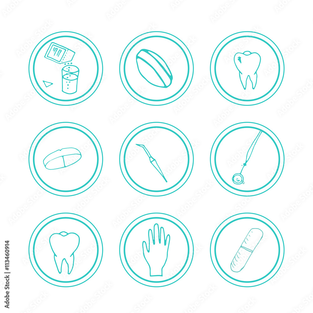 Hand drawn medical icons. Hand drawn medical icons.