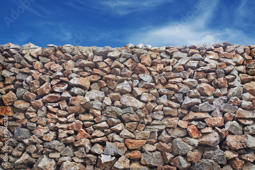 Sky and Stone wall background